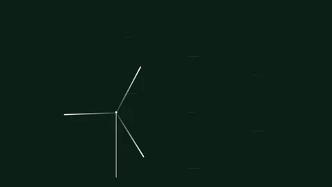 Minimalist geometric white lines forming a y-shape on a black background Stockbeeldmateriaal 338310051