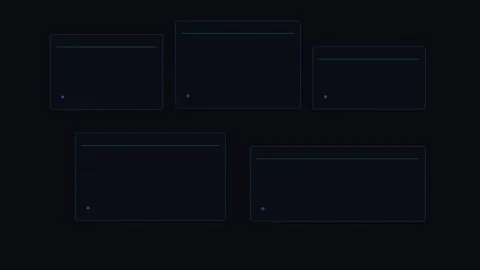 Minimalist geometric wireframe rectangles on a deep solid black background Stockbeeldmateriaal 338310797