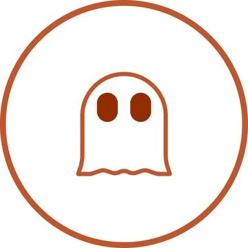 Minimalist ghost illustration in circle frame for Halloween themed designs Stock Illustration
