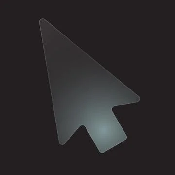 Minimalist Glassmorphism Mouse Cursor Pointer Vector Icon Stock Illustration