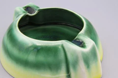 Minimalist Glazed Ceramic Ashtray, Mid Century Modern Porcelain Ash Tray Stock Photos