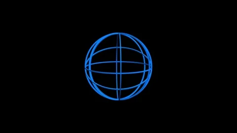 Minimalist Globe Icon on Black Background Stock Footage 332984319