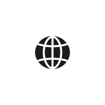 Minimalist Globe Icon Representing Global Connectivity and Internet Access Stock Illustration