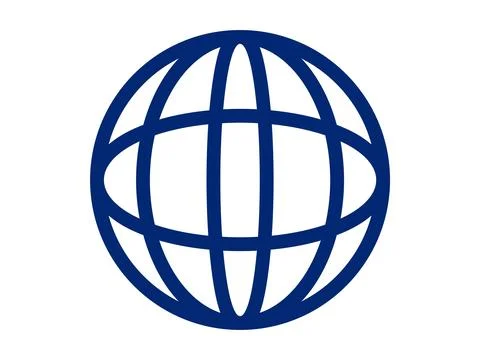 Minimalist Globe Icon Vector for Web, Travel, and Global Business Design Stock Illustration