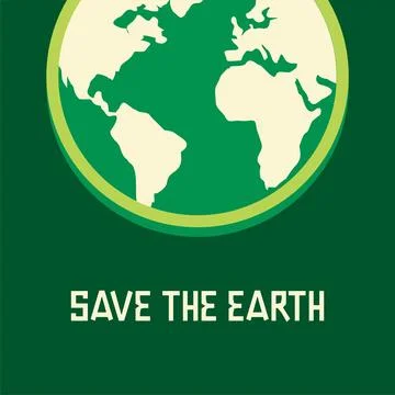 Minimalist Globe Save Earth Poster Stockillustratie