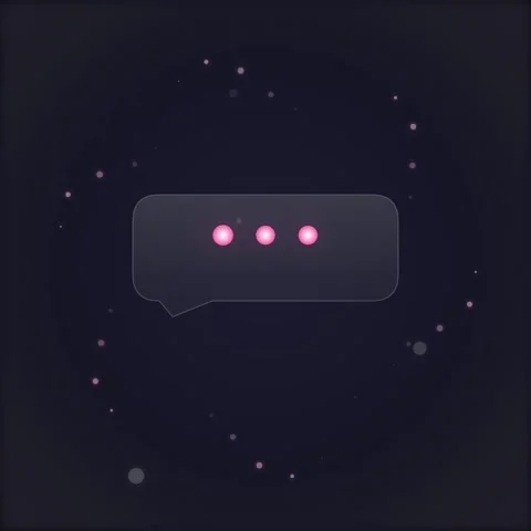 Minimalist glowing abstract neon bubble ui interface on dark background Stock Footage 344777023