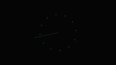 Minimalist glowing analog clock face captured in complete total darkness Stock Footage 339617665