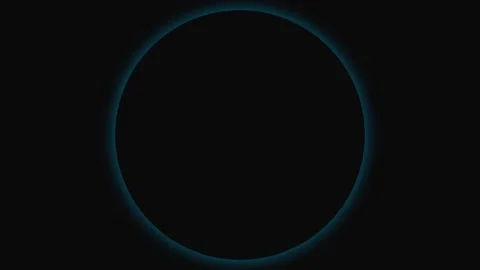 Minimalist glowing blue rounded square floating in a deep black background Stock Footage 339615054