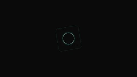 Minimalist glowing circle centered within a dark rounded square border Stock Footage 339617651