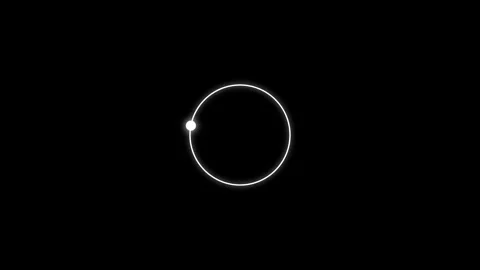 Minimalist glowing circle loading loop animation on black background. 4k Stockbeeldmateriaal 340276697