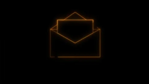 Minimalist Glowing Envelope Icon Stock Footage 332824447
