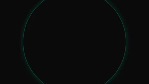 Minimalist glowing green circular ring outline on a deep black background Vídeos de archivo 339619214