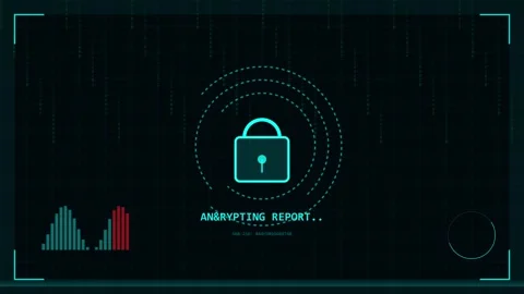 Minimalist glowing green interface display with abstract data loading screen Stock Footage 344640970