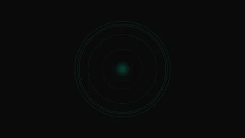 Minimalist glowing green point centered in a dark circular frame structure 스톡 동영상 339616465