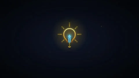 Minimalist glowing light bulb animation for creative ideas and innovation c.. Stock Footage 337564114