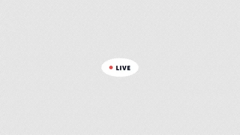 Minimalist Glowing Red Live Broadcasting Badge Transparent Overlay Animation Stock Footage 346156657