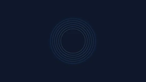 A minimalist glowing white circle isolated against a dark navy blue backgroun Stock Footage 339619369