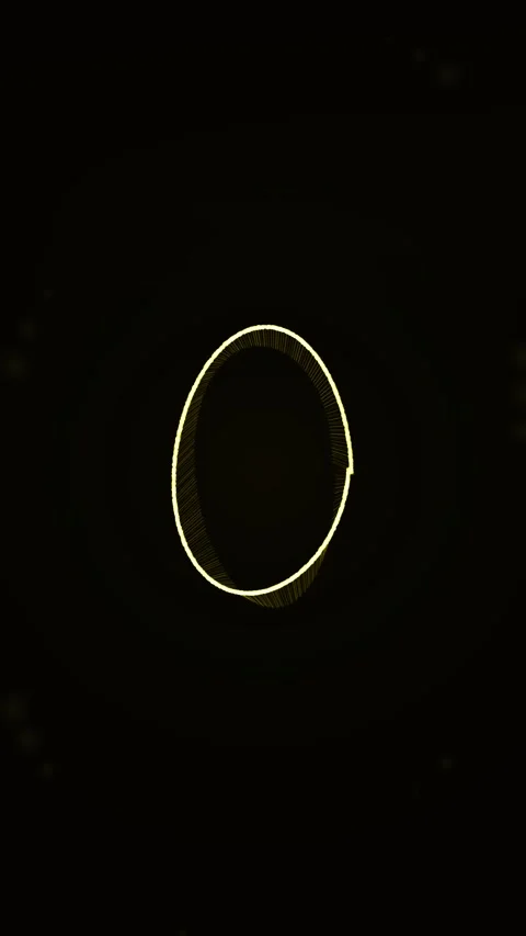 Minimalist glowing yellow light streak against deep black void background Stock Footage 346006191