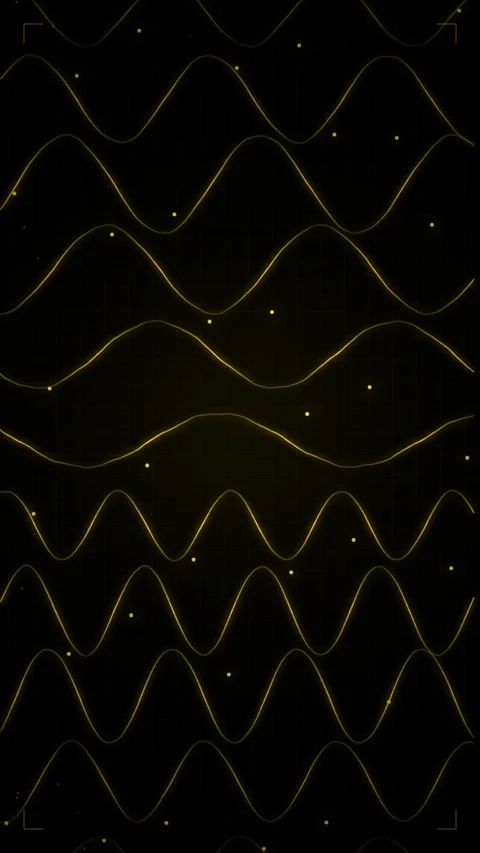 Minimalist gold abstract wave lines pattern on elegant black background Stock Footage 345487616