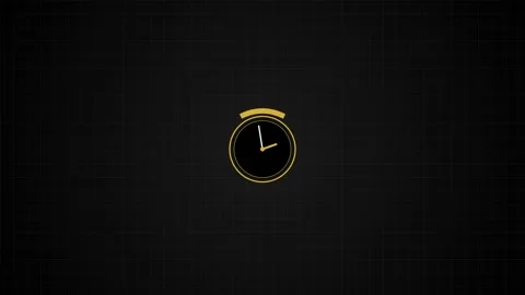 Minimalist gold alarm clock timer graphic animation 스톡 동영상 346430936