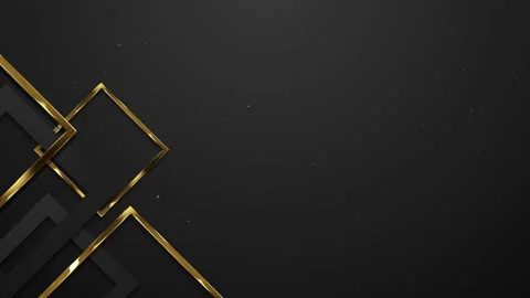 Minimalist Gold Square Corner Border on Dark Particles Awards Background Loop Video stock 337951297