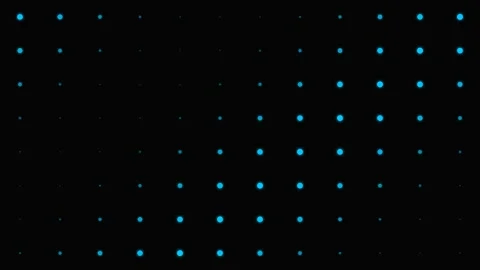A minimalist gradient of blue dots arranged in a sparse grid on black ground Stock Footage 339617041