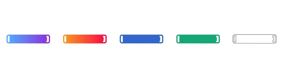 Minimalist Gradient Rounded Rectangle Icon Set 스톡 일러스트
