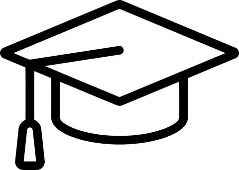 Minimalist Graduation Cap Icon Vector Illustration Representing Academic Ac.. Stock Illustration