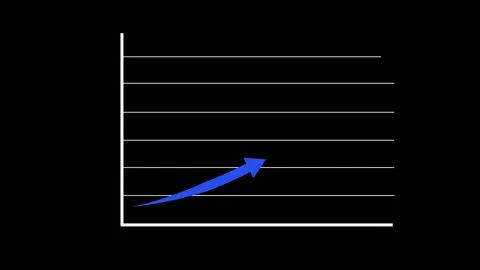 Minimalist Graph with Blue Arrow Animated, Growth Progress Bar Animation De.. Stock Footage 310204916