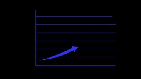 Minimalist Graph with Blue Arrow Animated, Growth Progress Bar Animation De.. Stock Footage 310204928