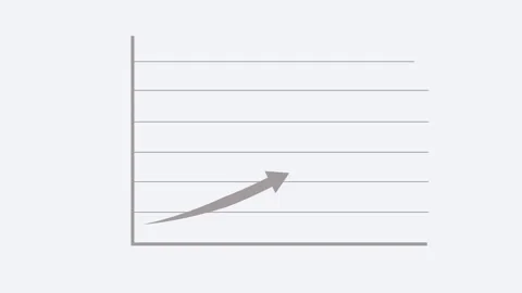 Minimalist Graph with Blue Arrow Animated, Growth Progress Bar Animation De.. Stock Footage 310204963
