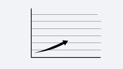Minimalist Graph with Blue Arrow Animated, Growth Progress Bar Animation De.. Stock Footage 310204976