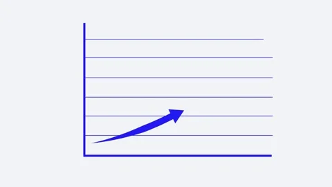 Minimalist Graph with Blue Arrow Animated, Growth Progress Bar Animation De.. Stock Footage 310205141