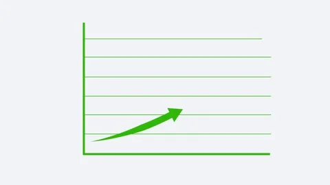 Minimalist Graph with Blue Arrow Animated, Growth Progress Bar Animation De.. Stock Footage 310205153