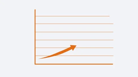 Minimalist Graph with Blue Arrow Animated, Growth Progress Bar Animation De.. Stock Footage 310205192