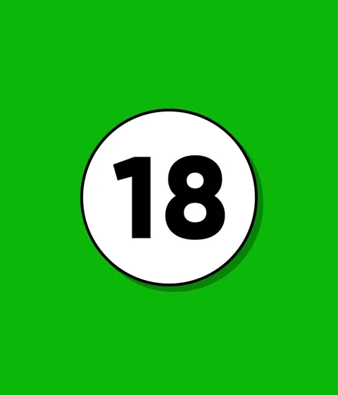 Minimalist graphic animation of pool billiard ball number eighteen appearin.. Stock Footage 332396396