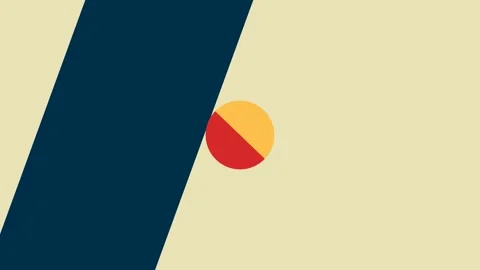 Minimalist graphic composition with a split circle on a diagonal background Stock Footage 336263407
