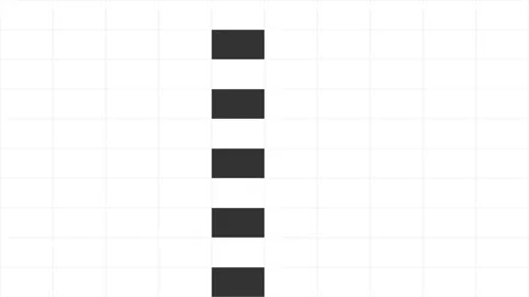 Minimalist graphic design featuring black bars on a white grid background 動画素材 338310433