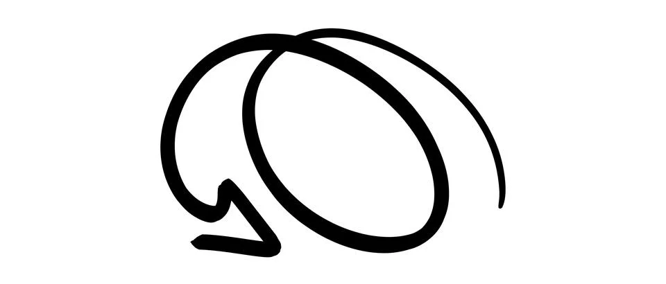 A minimalist graphic design featuring bold, flowing black brush strokes creat Stock Illustration