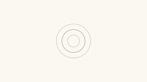 Minimalist graphic design featuring centered concentric circles on white 库存影片 336262560