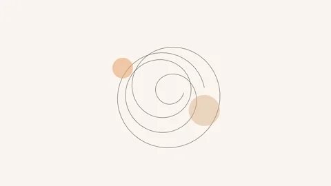 Minimalist graphic design featuring dashed concentric circular line patterns Vídeos de archivo 336263269