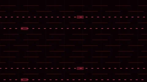 Minimalist graphic design featuring dashed lines and geometric red shapes Stock Footage 339618780