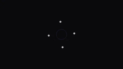 Minimalist graphic design featuring four white dots around a central circle Stock-Footage 339614837