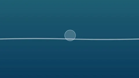 Minimalist graphic design featuring a single white wave line and circle Stock Footage 335145894