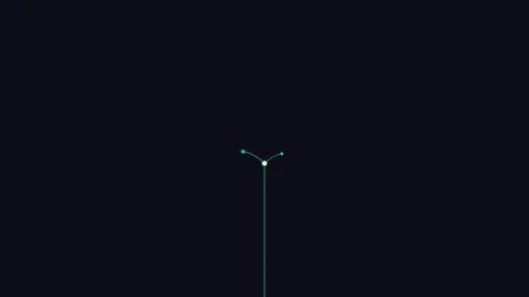 Minimalist graphic design featuring a single white node and curved lines Vídeo Stock 336263334