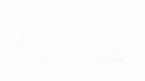 Minimalist graphic design featuring a single white elliptical ring shape Stock Footage 338311316