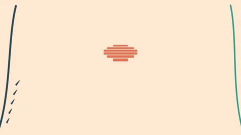 Minimalist graphic design featuring a small orange horizon sunset icon Stock Footage 336263177