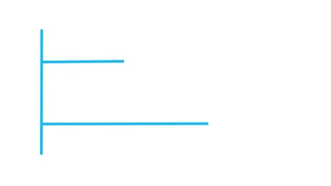 This minimalist graphic features two horizontal blue bars extending from a .. 스톡 동영상 337570717