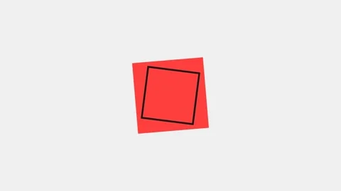Minimalist graphic featuring a black square inscribed within a red circle Video stock 335117114