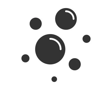 Minimalist graphic featuring a cluster of dark circles suggesting bubbles, .. Stock Illustration